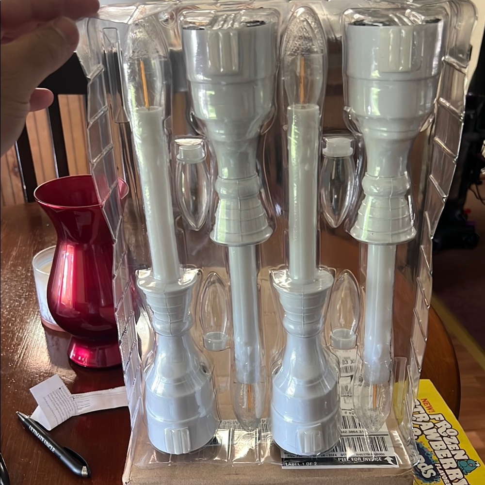 Set of White Electric Window Candles